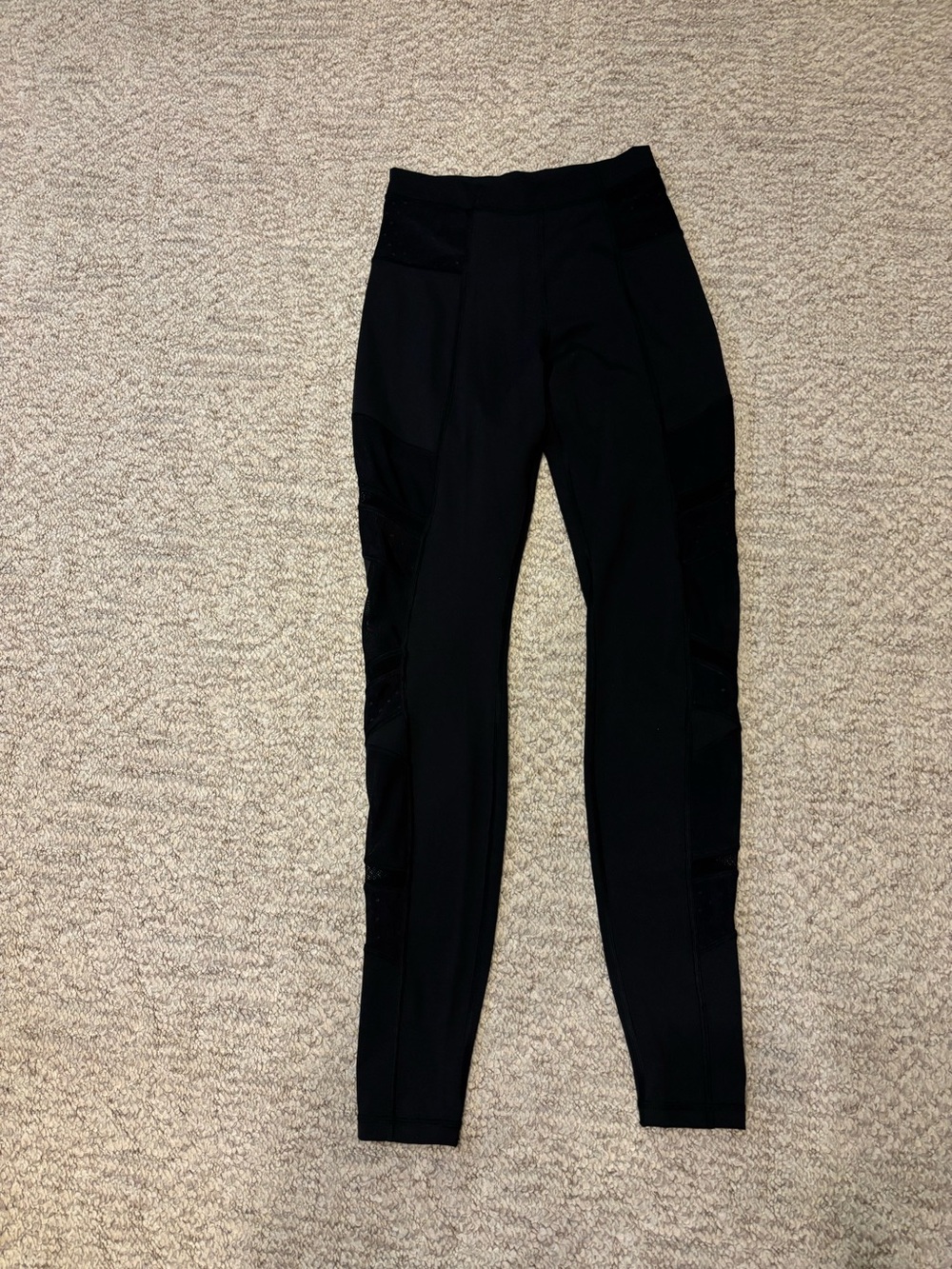 lululemon athletica Black High-Rise Mesh-Panel Leggings